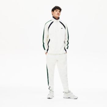 Lacoste Heritage Stripe Track Jacket - Bunda Pánské Bílé / Tmavě Blankyt Blankyt / Zelene | CZ-0rnIo